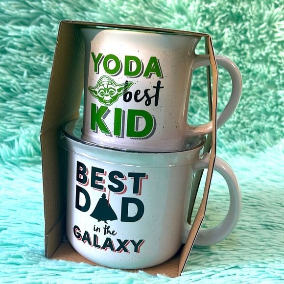 Star Wars mugs set Best Dad in the Galaxy , Yoda Best Kid , Dark Vader &Yoda - Picture 2 of 10